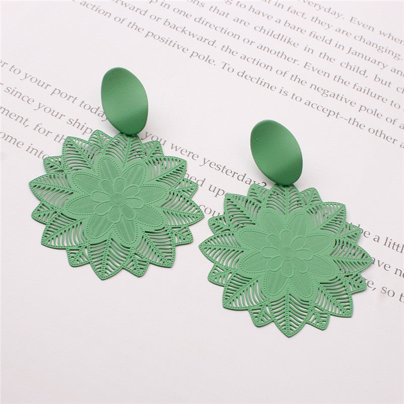 Wholesale 925 silver exaggerated forest black flower earrings earrings super fairy girl temperament net celebrity earrings